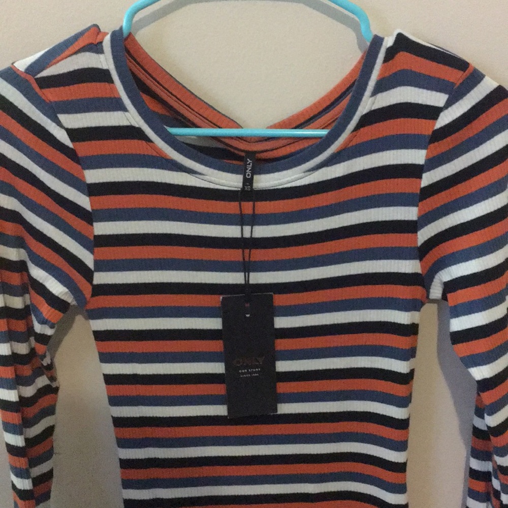 Only Stripe Ribbed Midi Dress size XS